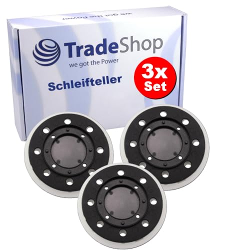 3x Trade-Shop Klett Schleifteller/Haftteller/Stützteller kompatibel mit Festool ES 125, ETS 125, ETSC 125 EQ Exzenterschleifer ersetzt 492280 von Trade-Shop