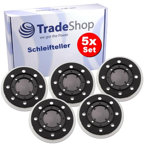 5x Trade-Shop Klett Schleifteller/Haftteller/Stützteller kompatibel mit Festool ES 125, ETS 125, ETSC 125 EQ Exzenterschleifer ersetzt 492280 von Trade-Shop