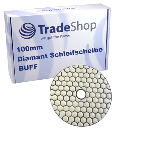 Trade-Shop 100mm M14 Trocken Diamant Schleifscheibe/Polierscheibe/Polierpad für Klett Schleifteller Winkelschleifer Schleifmaschine/Körnung BUFF von Trade-Shop