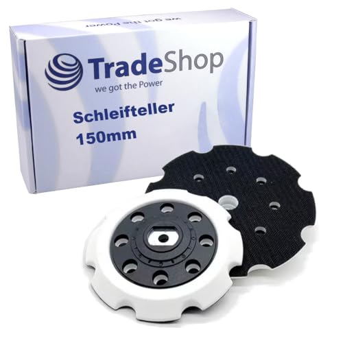 Trade-Shop 8-Loch Klett Schleifteller kompatibel mit Makita PO5000C, PO6000C, DPO500Z, DPO600Z, DPO600TKX1 ersetzt 197928-2 / 150mm Durchmesser von Trade-Shop