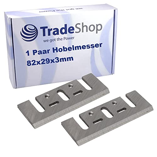 Trade-Shop Hobelmesser Wendemesser Ersatzmesser HSS 82x29x3mm (2 Stück) kompatibel mit Makita, Hitachi, Ryobi, Black & Decker, Skil, Aichi Hobel von Trade-Shop