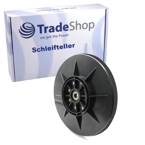 Trade-Shop Klett 8-Loch Schleifteller/Stützteller 225mm kompatibel mit Einhell 4259965, Matrix DWS 600-1 710, Apex 710 Watt Langhalsschleifer von Trade-Shop