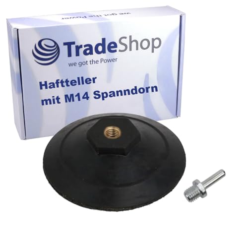 Trade-Shop Klett Aufnahmeteller Schleifteller Stützteller Polierteller inkl. M14 Spanndorn Adapter für Winkelschleifer Poliermaschinen/Ø 100mm von Trade-Shop