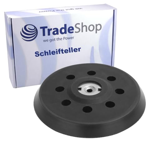 Trade-Shop Klett Schleifteller/Stützteller/Haftteller 125mm kompatibel mit Metabo Exzenterschleifer, Ersatz für Metabo 631220000 von Trade-Shop