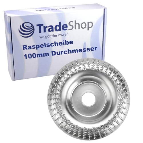 Trade-Shop Ø100mm Raspelscheibe Schleifteller Schleifscheibe aus Hartmetall für Winkelschleifer zum Schnitzen von Holz, Kunststoff, Eis, Laminat, Huf von Trade-Shop