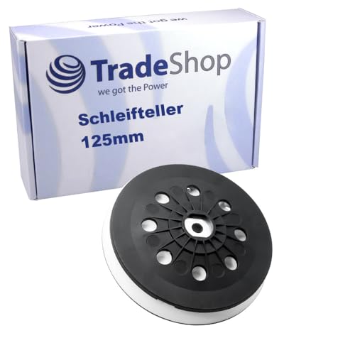 Trade-Shop Schleifteller Stützteller 125mm kompatibel mit Festool ETS EC 125, LEX 125 Exzenterschleifer ersetzt ST-STF-LEX 125/90/8-M8 W-HT, 492286 von Trade-Shop