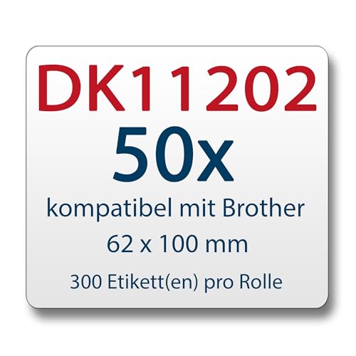 LabelTrade Kompatibel/Ersatz für Brother DK11202 62 x 100 mm 300 Label + 1x wiederverwendbarer Wechselhalterung (50x) von Trading EU