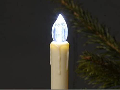 Trango 24-flammig 340047KW Außen LED-Christbaumkerzen Outdoor Weihnachtskerzen kaltweiss leuchtend – 24 Kerzen mit Stecksystem Außenbereich leuchtende Weihnachten - Christmas Candle LED auswechselbar von Trango