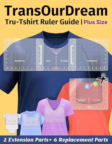 TransOurDream T-Shirt Ausrichtungslineal Set 12 Stück Transparentes V-Ausschnitt-Lineal Messwerkzeug für Erwachsene Jugendliche Kinder FR-Nähregeln von TransOurDream