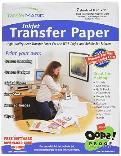 Transfer Magic Transferpapier 21,6 x 27,9 cm für Tintenstrahldrucker 7 Stück von Transfer Magic