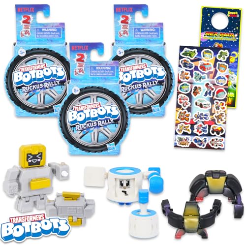 Transformers BotBots Ruckus Rally Blind Packs - Bundle mit 3 BotBot Minifiguren, Partygeschenke für Jungen und Mädchen von Transformers