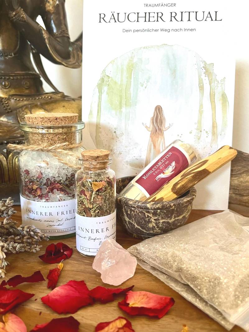 Ritual Set Geschenkbox Innerer Frieden | Ritualset Räucherwerk Räuchermischung Badesalz Box Selfcare Entspannungbox von TraumfaengerLaden