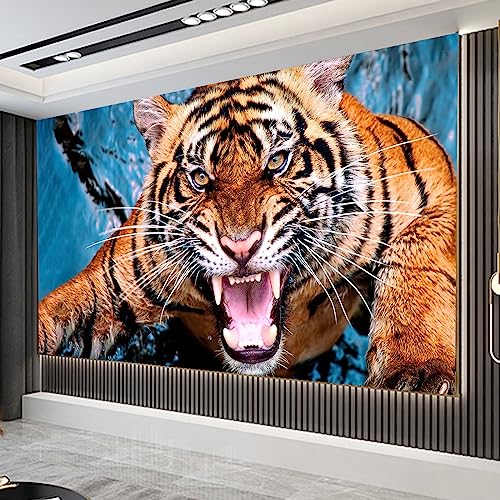 Diamond Painting Erwachsene Set 5D Diamant Painting Bilder Tiger Brüllen Diamant Painting Bilder Erwachsene Groß xxl mit Diamond Painting Zubehör Als Geschsenk Wanddekoration Zu Hause (100x40cm) von Trayosin