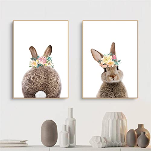 Trayosin 2er Set Premium Poster Set, Kaninchen Poster Set, Wandbilder Deko Bilder Kinderzimmer Mädchen und Jungen Babyzimmer Deko Wandposter, Ohne Rahmen (21x30cm) von Trayosin