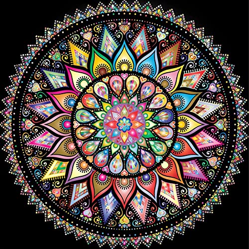 Trayosin 5D DIY Diamond Painting Kits Mandala, Vollbohrer Blumen Diamant Malerei Kits für Kinder Erwachsene, Diamant Stickerei Leinwand Bilder Malerei, Wohnwand Dekor (1Mandala,70x70cm) von Trayosin