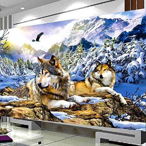 Trayosin 5D DIY Diamond Painting Schnee Wolf, Diamant Painting Tier Bilder Groß für Erwachsene Kinder, Diamant Malerei Set Kristallstrass-Stickerei, Kunsthandwerks-Zubehör, Wanddekoration (120x80cm) von Trayosin