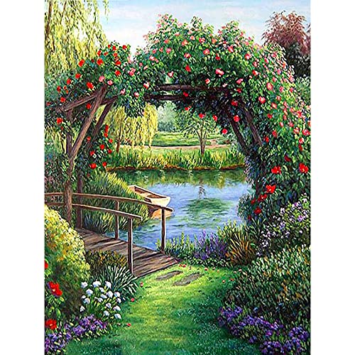 Trayosin 5D Diamond Painting Erwachsene Diamant Painting Bilder Daiments Painting Mit Diamond Painting Zubehör Landschaft Diamond Art Painting Bilder Für Indie Aesthetic Room Decor (Garten,40x50cm) von Trayosin