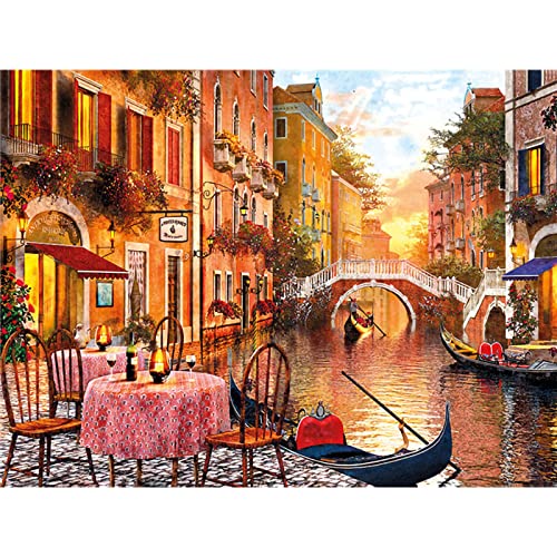 Trayosin 5D Diamond Painting Erwachsene Venedig Diamant Painting Bilder mit Diamond Painting Zubehör für Erwachsene Kinder für Home Wand Decor Geschenk (Stadt,30x40cm) von Trayosin