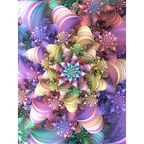 Trayosin 5D Diamond Painting Mandala Diamant Painting Bilder DIY Diamant Malerei Diamant Stickerei Leinwand Malerei Blume Bilder Vollbohrer für Erwachsene, Wand Dekor (B,50x70cm) von Trayosin