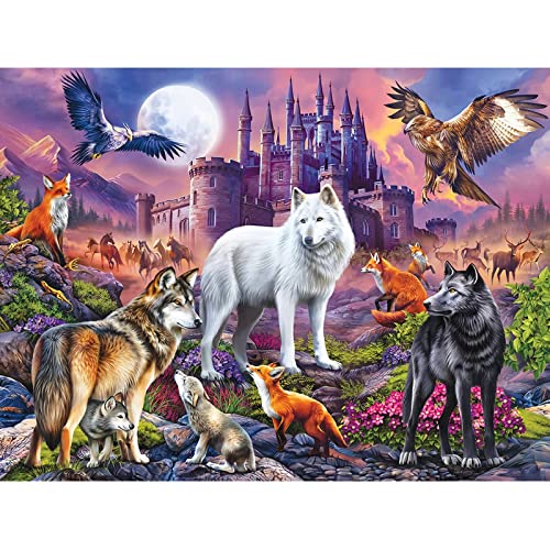 Trayosin DIY 5D Diamond Painting Wolf Erwachsene Kinder Diamant Painting Bilder Wald Tier Diamant Malerei Kits Full Strass Stickerei Kreuzstich for Home Wall Art Decor (40x30cm) von Trayosin