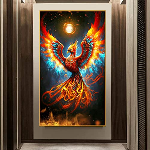 Trayosin DIY Golden Phoenix Diamant Painting für Erwachsene, Diamond Painting Tier 5D Diamant Malerei Kit Crystal Strass Stickerei Bilder Handwerk für Haus Wand Dekor (40x70cm) von Trayosin