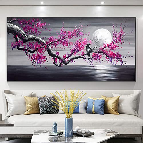 Trayosin Diamond Painting Erwachsene Blumen Diamant Painting Bilder Groß XXL Lila Blume Diamond Painting Set Full Drill Wandkunst Als Geschenk Und Wanddekoration Wohnzimmer Home Büro (120x50cm) von Trayosin