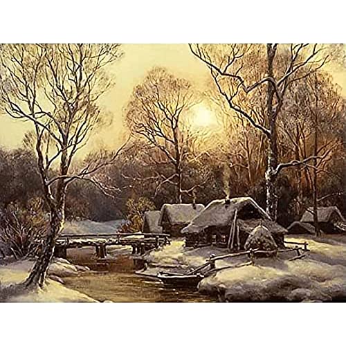 Trayosin Diamond Painting Erwachsene Set Baum des Lebens DIY Diamant Malerei Bilder Diamant Painting Arts Craft für Home Wand Kunst Deko Geschenke (Schneeszene,60x90cm) von Trayosin