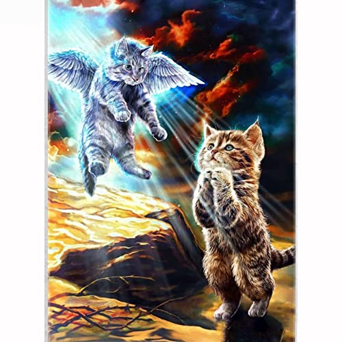 Trayosin Diamond Painting Tiere DIY 5D Diamond Painting Erwachsene Diamant Painting Bilder Diamant Malerei Kinder Kits Arts Craft für Home Wand Decor (Katze,60x90cm) von Trayosin