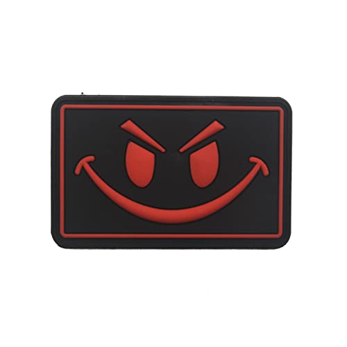 Trayosin PVC Klett Patch Schlechter Smiley Lächelndes Gesicht Morale Tactical Military Bestickter Hook Patch Glühen Im Dunklen Aufnäher (D) von Trayosin