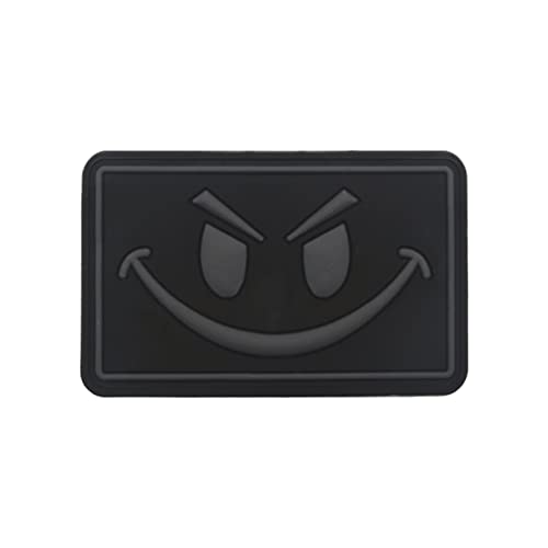 Trayosin PVC Klett Patch Schlechter Smiley Lächelndes Gesicht Morale Tactical Military Bestickter Hook Patch Glühen Im Dunklen Aufnäher (F) von Trayosin