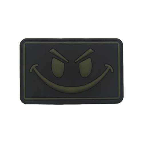 Trayosin PVC Klett Patch Schlechter Smiley Lächelndes Gesicht Morale Tactical Military Bestickter Hook Patch Glühen Im Dunklen Aufnäher (G) von Trayosin