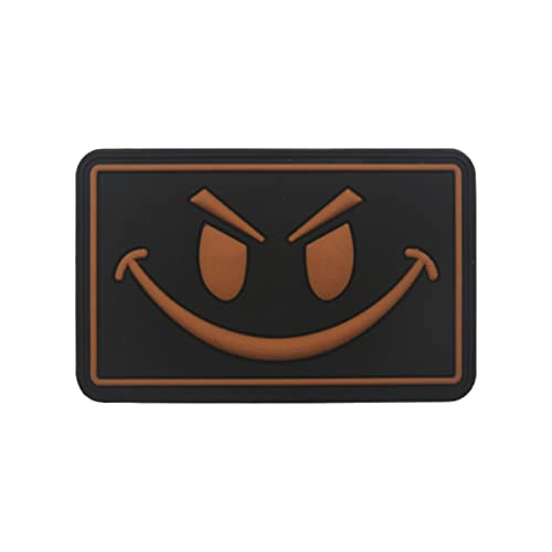 Trayosin PVC Klett Patch Schlechter Smiley Lächelndes Gesicht Morale Tactical Military Bestickter Hook Patch Glühen Im Dunklen Aufnäher (H) von Trayosin