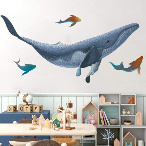 Traziewell Wanddeko Wohnzimmer Wandtattoo Unter dem Meer Wale Wandaufkleber Fische Seetang Unterwasserwelt Wandsticker für Schlafzimmer 0211 von Traziewell