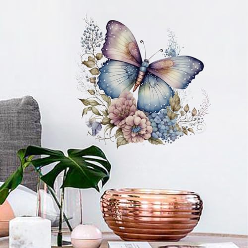 Traziewell Wandsticker Wandtattoo Wandaufkleber Blumen Mädchen Schmetterling Wand Dekoration Wandbild Wanddeko Schlafzimmer Wohnzimmer 0306 von Traziewell