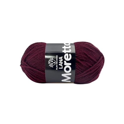 LaMoretta Tre Sfere Wolle 30% Acryl 70% 250 Gramm (5 Knäuel à 50 g x 150 m) für Zubehör, Taschen, Kleidung und Grannys mit Strick- oder Häkelnadeln (Bordeaux - 035) von Tre Sfere