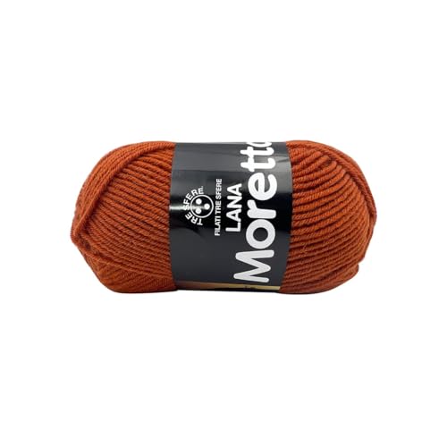 LaMoretta Tre Sfere Wolle 30% Acryl 70% 250 Gramm (5 Knäuel à 50 g x 150 m) für Zubehör, Taschen, Kleidung und Grannys mit Strick- oder Häkelnadeln (Orange - 107) von Tre Sfere