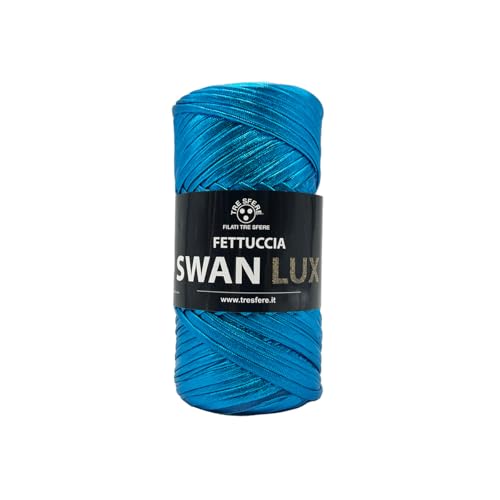 Swan Lux Tre Sfere Gurtband aus 100% Polyester, 120 Gramm x 50 m für Zubehör, Taschen, Clutch und Geldbörsen mit Strick- oder Häkelnadeln (Türkis - 09) von Tre Sfere