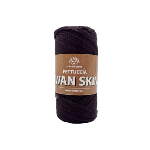 Swan Skin Tre Sfere Gurtband aus 100% Polyester, 120 Gramm x 50 m für Zubehör, Taschen, Clutch und Geldbörsen mit Strick- oder Häkelnadeln (Burgund - 04) von Tre Sfere