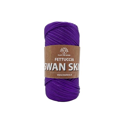 Swan Skin Tre Sfere Gurtband aus 100% Polyester, 120 Gramm x 50 m für Zubehör, Taschen, Clutch und Geldbörsen mit Strick- oder Häkelnadeln (Lila - 06) von Tre Sfere