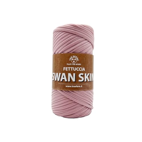 Swan Skin Tre Sfere Gurtband aus 100% Polyester, 120 Gramm x 50 m für Zubehör, Taschen, Clutch und Geldbörsen mit Strick- oder Häkelnadeln (Puder - 10) von Tre Sfere