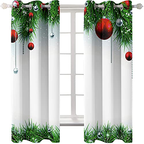 Schiebevorhänge Blickdicht mit Ösen, Treer 3D Muster Gardinen 2er Set Vorhänge-Set Verdunkelungsvorhänge für Wohnzimmer Schlafzimmer Kinderzimmer (Weihnachten 8,W75xL166cm) von Treer-shop