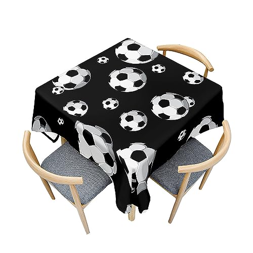 Treer 3D Bunte Fußball Druck Tischdecke Abwaschbar, Tischdecke Polyester Haben Lotuseffekt, Spritzfest Tischdecke für Küchendekoration Eckig Tablecloth Picknick Freien (180x180cm,Bunt) von Treer