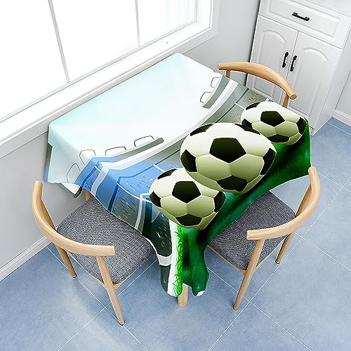 Treer 3D-Fußballdruck Tischdecke Abwaschbar, Tischdecke Polyester Haben Lotuseffekt, Abwischbare Tischdecke für Küchendekoration, Eckig Tablecloth Picknick im Freien (120x120cm,Fußballsport) von Treer