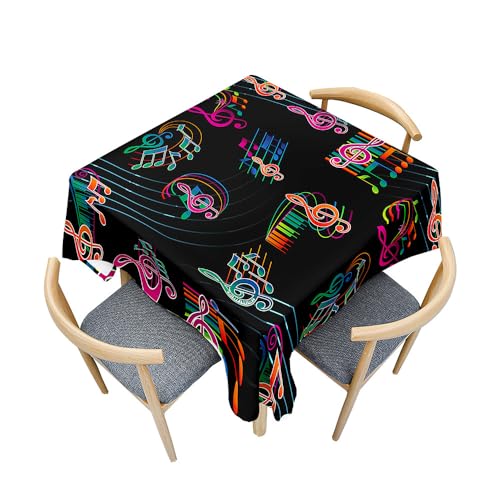 Treer 3D Klavierdruck Tischdecke Abwaschbar, Tischdecke Polyester Haben Lotuseffekt, Spritzfest Tischdecke für Küchendekoration Eckig Tablecloth Picknick Freien (Bunt,200x200cm) von Treer