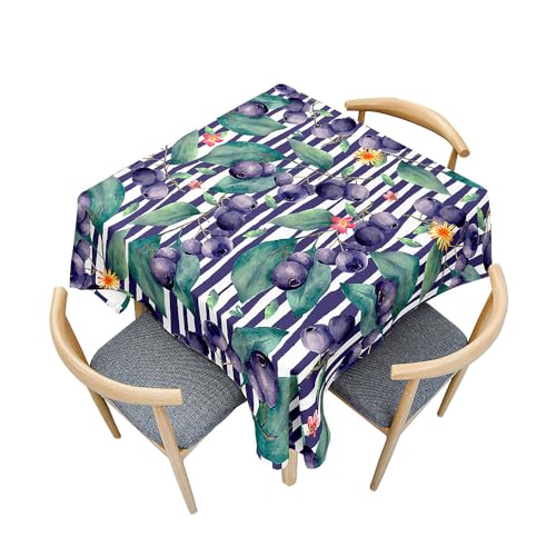 Treer Bunter Obstdruck Tischdecke Abwaschbar, Tischdecke Polyester Haben Lotuseffekt, Spritzfest Tischdecke für Küchendekoration Eckig Tablecloth Picknick Freien (Trauben,140x140cm) von Treer