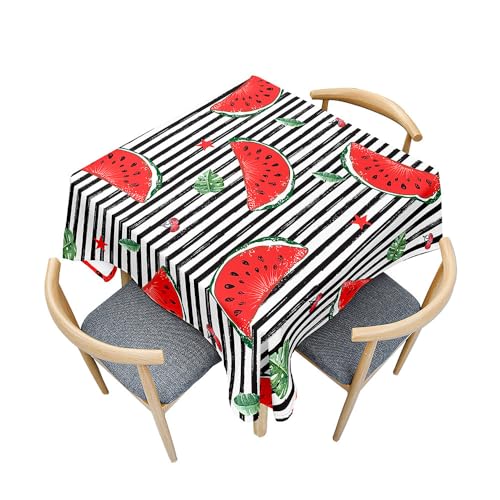 Treer Bunter Obstdruck Tischdecke Abwaschbar, Tischdecke Polyester Haben Lotuseffekt, Spritzfest Tischdecke für Küchendekoration Eckig Tablecloth Picknick Freien (Wassermelone 1,120x120cm) von Treer