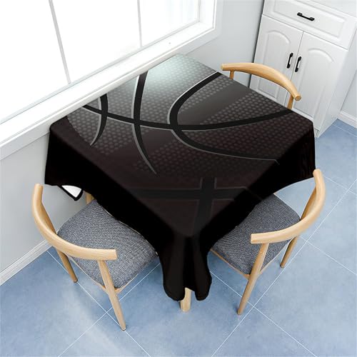 Treer Eckig Tischdecke, Leidenschaftliches Basketballmuster Tischdecke Abwaschbar, Tischdecken Haben Lotuseffekt, Abwischbare Tischdecke für Picknick Couchtisch Hochzeiten (Grau,60x60cm) von Treer