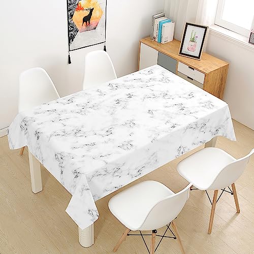 Treer Marmor Stil Rechteckig Tischdecke, Tischdecke Abwaschbar, Tischdecken Haben Lotuseffekt, Fleckschutz Table Cloth für Picknick Couchtisch Hochzeiten Haushalt (Hellgrau,100x140cm) von Treer