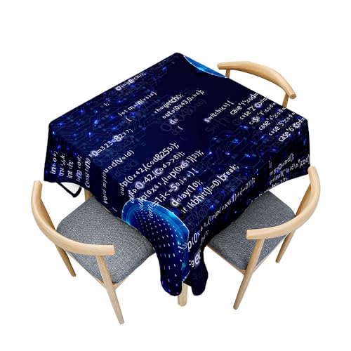 Treer Mathematische Formel Drucken Tischdecke Abwaschbar, Tischdecke Polyester Haben Lotuseffekt, Spritzfest Tischdecke für Küchendekoration Eckig Tablecloth Picknick Freien (Blau,180x180cm) von Treer