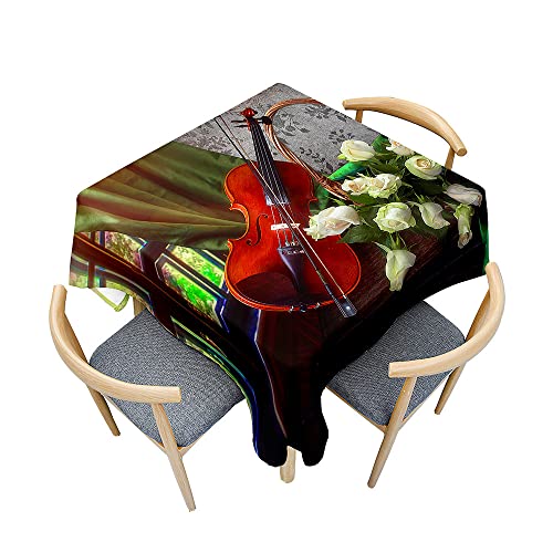 Treer Violin Music Print Table Cloth, Square Tablecloths Wipeable Splash Proof Tablecloth Table Cloths for Kitchen Decoration Outdoor Picnic (Violine,60x60cm) von Treer